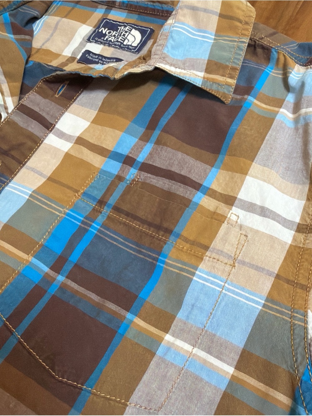 THE NORTH FACE Long Sleeve Button Up Shirt Cotton Lightweight Plaid Men's M - Picture 3 of 10